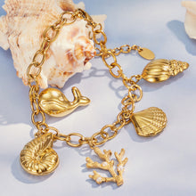 316L Stainless Steel 18K Gold PVD Coastal Charm Necklace - Ocean-inspired Tassels Starfish Wholesale Stainless Steel Jewelry - Sensitive Skin Friendly - Detail 13