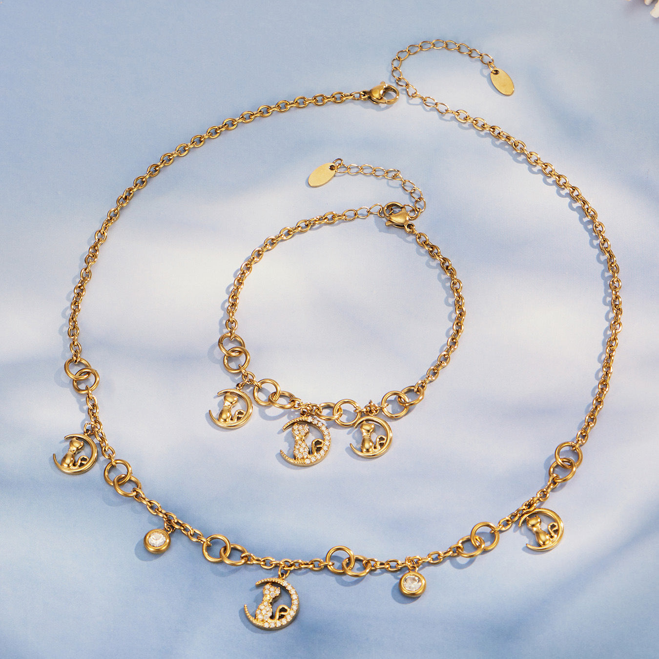 316L Stainless Steel 18K Gold PVD Coastal Charm Necklace - Ocean-inspired Tassels Starfish Wholesale Stainless Steel Jewelry - Sensitive Skin Friendly - Detail 6