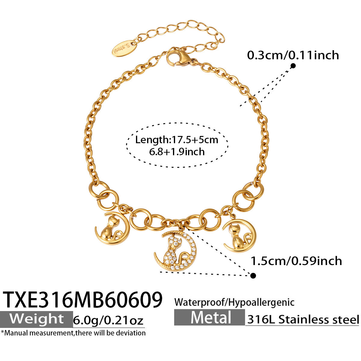 316L Stainless Steel 18K Gold PVD Coastal Charm Necklace - Ocean-inspired Tassels Starfish Wholesale Stainless Steel Jewelry - Sensitive Skin Friendly - Detail 9