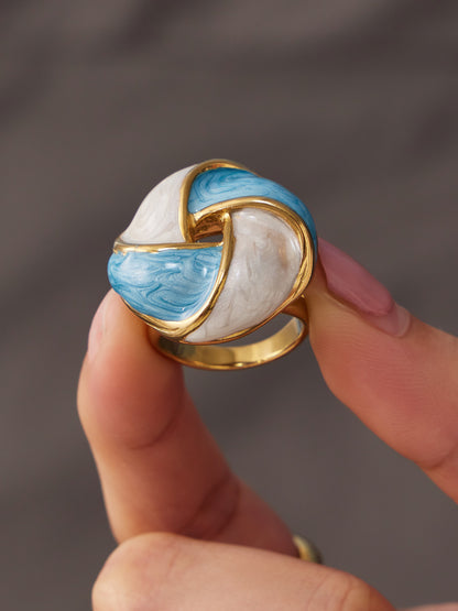 316L Stainless Steel 18K Gold PVD Color Drip Statement Ring - Bold Color Drip Gold Statement Ring Wholesale Stainless Steel Jewelry - Sensitive Skin Friendly - Detail 11