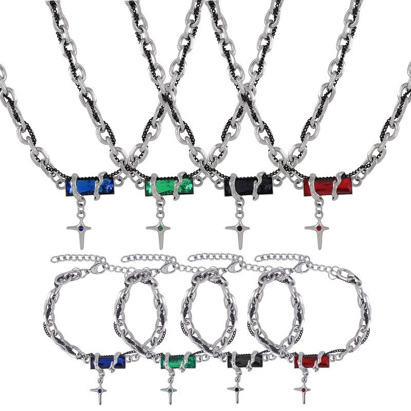 316L Stainless Steel 18K Gold PVD Color Zircon Bracelet - Minimalist Color Zircon Wholesale Stainless Steel Jewelry - Sensitive Skin Friendly - Detail 5