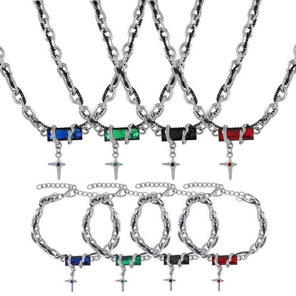 316L Stainless Steel 18K Gold PVD Color Zircon Bracelet - Minimalist Color Zircon Wholesale Stainless Steel Jewelry - Sensitive Skin Friendly - Detail 5