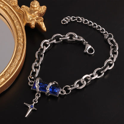 316L Stainless Steel 18K Gold PVD Color Zircon Bracelet - Minimalist Color Zircon Wholesale Stainless Steel Jewelry - Sensitive Skin Friendly - Detail 9