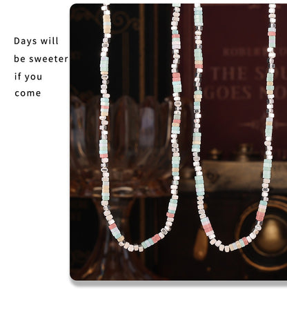 316L Stainless Steel 18K Gold PVD Colorful Natural Stone Necklace - Colorful Natural Stones Wholesale Stainless Steel Jewelry - Sensitive Skin Friendly - Detail 10