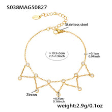 316L Stainless Steel 18K Gold PVD Dainty Starburst Charm Chain Anklet - Dainty, Starburst, Zircon, Turquoise, Minimalist, Gold, Chain Wholesale Stainless Steel Jewelry - Sensitive Skin Friendly - Detail 7