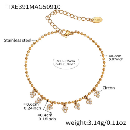 316L Stainless Steel 18K Gold PVD Delicate Triangle Tassel Micro Diamond Jewelry Set - Delicate, Triangle, Tassel, Micro Diamond, Minimalist Wholesale Stainless Steel Jewelry - Sensitive Skin Friendly - Detail 5