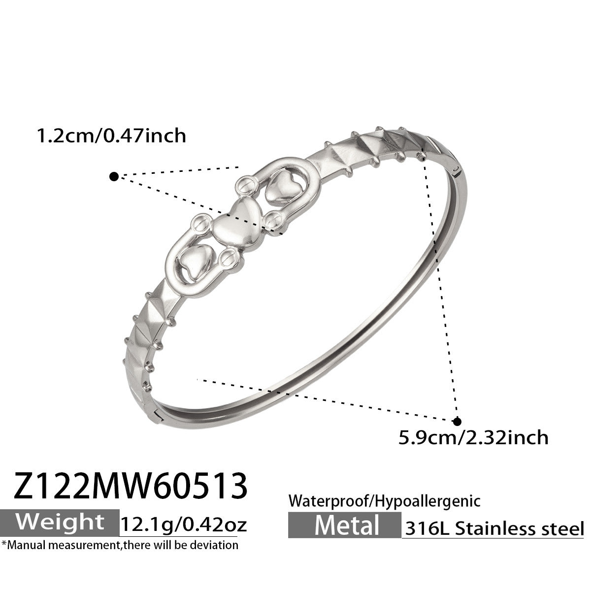 316L Stainless Steel 18K Gold PVD Detachable Luxury Vintage Open Stackable Multi-color Bangle - Vintage Open Band Multi-color Stackable Luxury Wholesale Stainless Steel Jewelry - Sensitive Skin Friendly - Detail 14