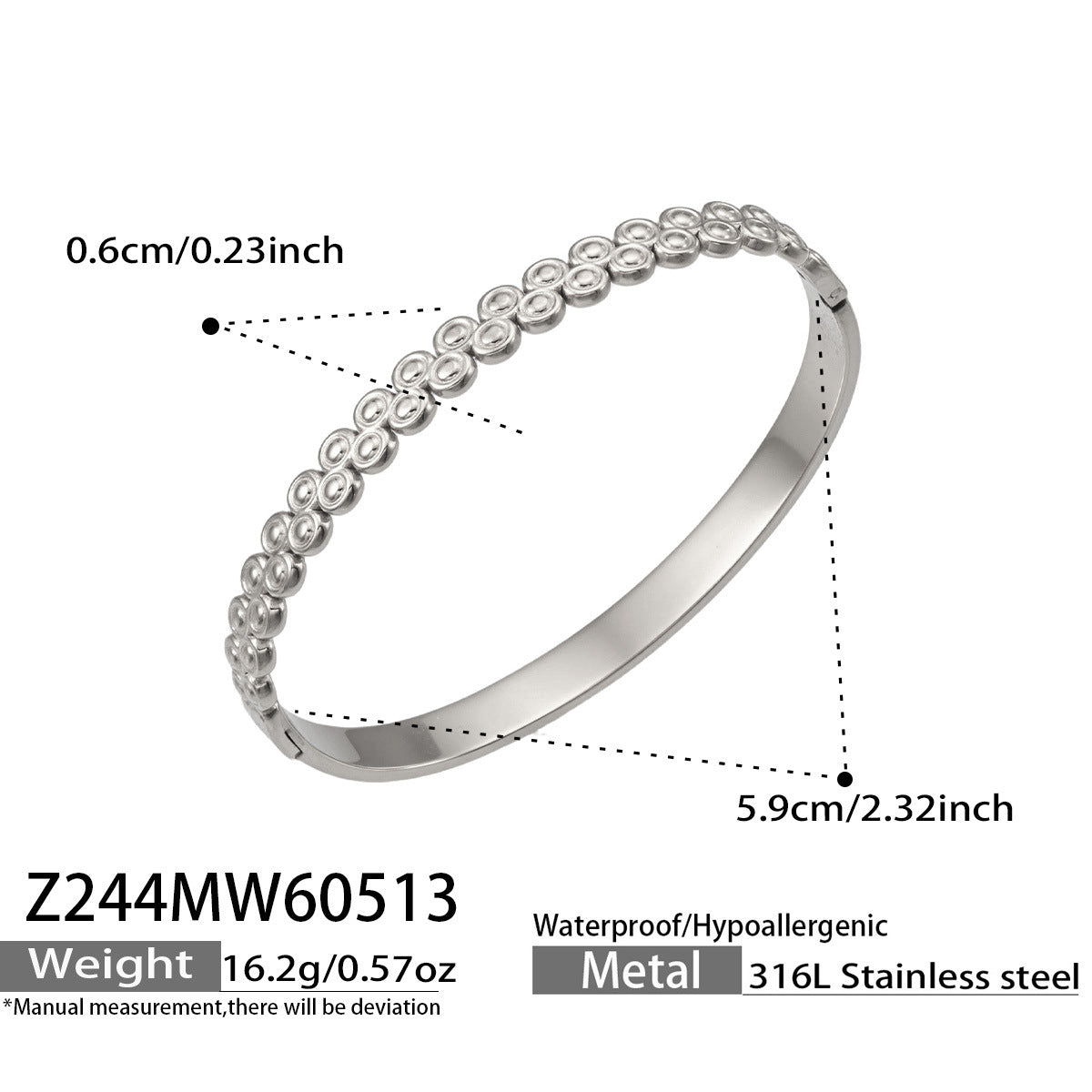 316L Stainless Steel 18K Gold PVD Detachable Luxury Vintage Open Stackable Multi-color Bangle - Vintage Open Band Multi-color Stackable Luxury Wholesale Stainless Steel Jewelry - Sensitive Skin Friendly - Detail 9