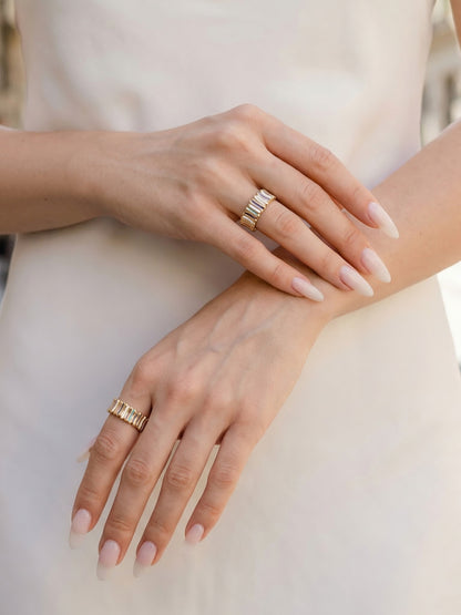 316L Stainless Steel 18K Gold PVD Dopamine Enamel Open Ring - Dopamine Enamel Ring, Open Design, Niche, Luxury Wholesale Stainless Steel Jewelry - Sensitive Skin Friendly - Detail 18