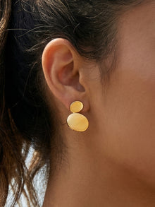 316L Stainless Steel 18K Gold PVD Double Circle Minimalist Earrings - Minimalist Double Circle Earrings Wholesale Stainless Steel Jewelry - Sensitive Skin Friendly - Detail 2