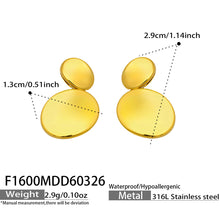316L Stainless Steel 18K Gold PVD Double Circle Minimalist Earrings - Minimalist Double Circle Earrings Wholesale Stainless Steel Jewelry - Sensitive Skin Friendly - Detail 3