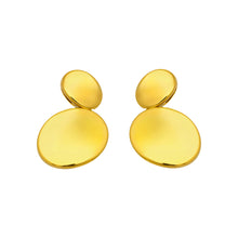 316L Stainless Steel 18K Gold PVD Double Circle Minimalist Earrings - Minimalist Double Circle Earrings Wholesale Stainless Steel Jewelry - Sensitive Skin Friendly - Detail 6