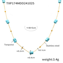 316L Stainless Steel 18K Gold PVD Double Layer Natural Stone Necklace & Bracelet Collection - Double Layer, Natural Stone, Amazonite, Blue Sandstone, Minimalist, Coastal Charm, 18K Gold PVD, Gold Jewelry Wholesale Stainless Steel Jewelry - Sensitive Skin Friendly - Detail 12