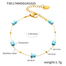 316L Stainless Steel 18K Gold PVD Double Layer Natural Stone Necklace & Bracelet Collection - Double Layer, Natural Stone, Amazonite, Blue Sandstone, Minimalist, Coastal Charm, 18K Gold PVD, Gold Jewelry Wholesale Stainless Steel Jewelry - Sensitive Skin Friendly - Detail 15