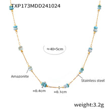 316L Stainless Steel 18K Gold PVD Double Layer Natural Stone Necklace & Bracelet Collection - Double Layer, Natural Stone, Amazonite, Blue Sandstone, Minimalist, Coastal Charm, 18K Gold PVD, Gold Jewelry Wholesale Stainless Steel Jewelry - Sensitive Skin Friendly - Detail 7