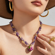 316L Stainless Steel 18K Gold PVD Dried Flower Resin Crystal Necklace - Dried Flower, Crystal, Modern Wholesale Stainless Steel Jewelry - Sensitive Skin Friendly - Detail 2