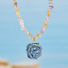 316L Stainless Steel 18K Gold PVD Dried Flower Resin Crystal Necklace - Dried Flower, Crystal, Modern Wholesale Stainless Steel Jewelry - Sensitive Skin Friendly - Detail 5