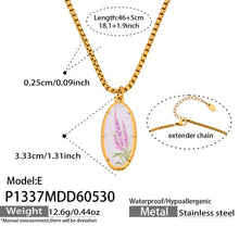 316L Stainless Steel 18K Gold PVD Droplet Flower Pattern Pendant Necklace - Droplet Flower Pattern Pendant Gold Necklace Wholesale Stainless Steel Jewelry - Sensitive Skin Friendly - Detail 6