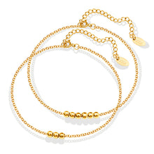 316L Stainless Steel 18K Gold PVD Elegant Beaded Anklet - Elegant Beaded Gold Versatile Anklet Wholesale Stainless Steel Jewelry - Sensitive Skin Friendly - Detail 5