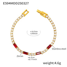 316L Stainless Steel 18K Gold PVD Elegant Square Zircon Bracelet