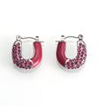 Steel Red Crystal Earrings (F806) / Default