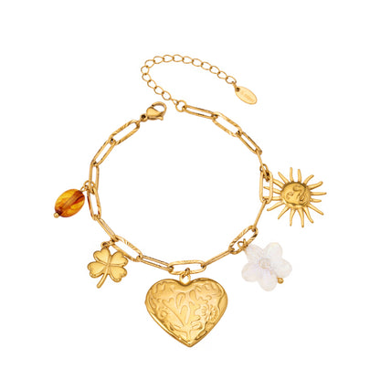 316L Stainless Steel 18K Gold PVD Enamel Heart Necklace - Enamel Heart, Gold Pendant Wholesale Stainless Steel Jewelry - Sensitive Skin Friendly - Detail 22