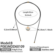 316L Stainless Steel 18K Gold PVD Enamel Seashell Faux Pearl Pendant Black Rope Necklace - Enamel, Seashell, Faux Pearl, Black Rope, Coastal, Vacation Style, Pendant Necklace, Gold Necklace Wholesale Stainless Steel Jewelry - Sensitive Skin Friendly - Detail 13
