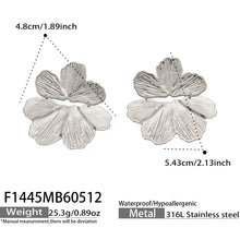 316L Stainless Steel 18K Gold PVD Exaggerated Floral Earrings - Exaggerated Floral Bold Modern Wholesale Stainless Steel Jewelry - Sensitive Skin Friendly - Detail 13