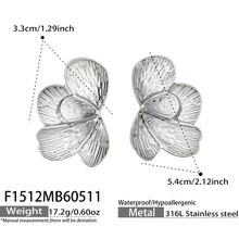 316L Stainless Steel 18K Gold PVD Exaggerated Geometric Leaf Earrings - Exaggerated Geometric Leaf Modern Chic Wholesale Stainless Steel Jewelry - Sensitive Skin Friendly - Detail 10