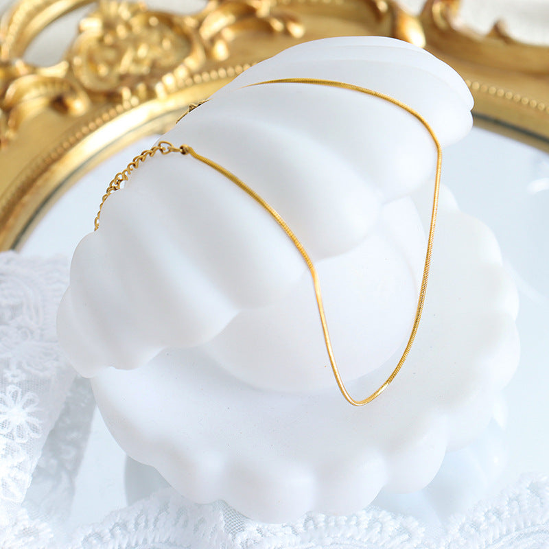 316L Stainless Steel 18K Gold PVD Exquisite Minimalist Anklet - Exquisite Minimalist Steel Gold Anklet Wholesale Stainless Steel Jewelry - Sensitive Skin Friendly - Detail 6