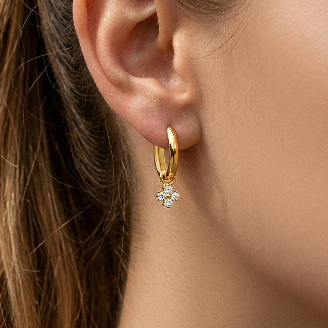 316L Stainless Steel 18K Gold PVD Exquisite Zircon Drop Earrings - Zircon Drop, Modern, Exquisite Wholesale Stainless Steel Jewelry - Sensitive Skin Friendly - Detail 10
