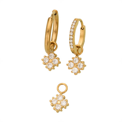 316L Stainless Steel 18K Gold PVD Exquisite Zircon Drop Earrings - Zircon Drop, Modern, Exquisite Wholesale Stainless Steel Jewelry - Sensitive Skin Friendly - Detail 12