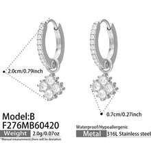 316L Stainless Steel 18K Gold PVD Exquisite Zircon Drop Earrings - Zircon Drop, Modern, Exquisite Wholesale Stainless Steel Jewelry - Sensitive Skin Friendly - Detail 16