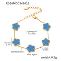 Gold Blue Agate Bracelet (E568) / Default