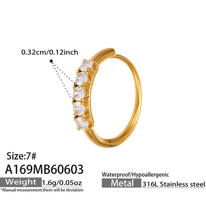 316L Stainless Steel 18K Gold PVD Flower Geometric Ring Set - Flower Geometric Design, 18K Gold Plated Ring, Modern Elegance Wholesale Stainless Steel Jewelry - Sensitive Skin Friendly - Detail 7