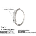 镶嵌5A锆石Steel Ring (A169) / Default