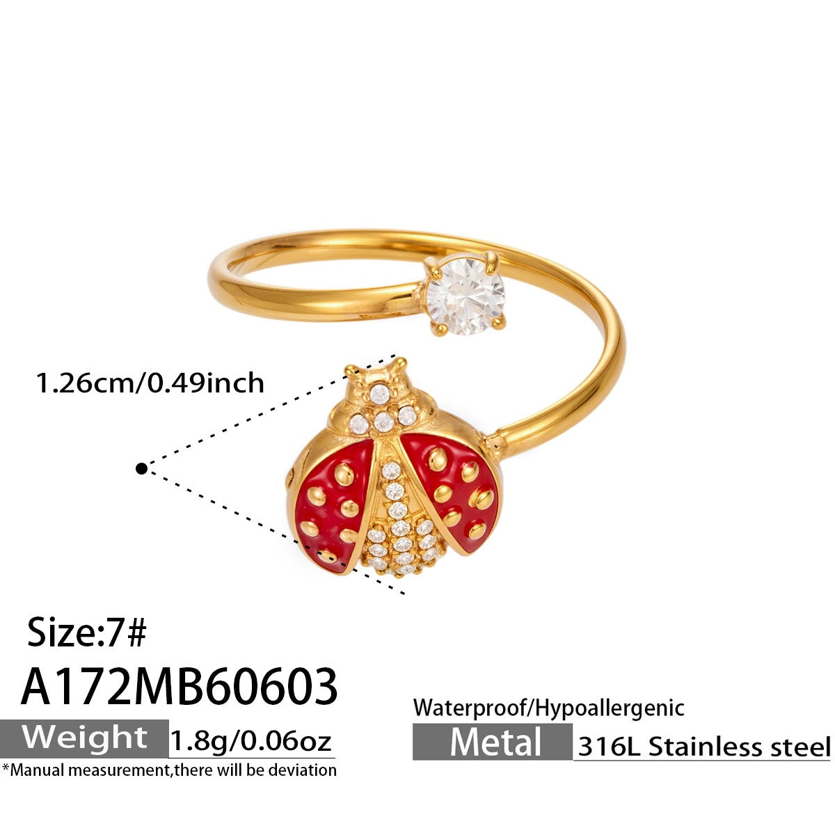 316L Stainless Steel 18K Gold PVD Flower Geometric Ring Set - Flower Geometric Design, 18K Gold Plated Ring, Modern Elegance Wholesale Stainless Steel Jewelry - Sensitive Skin Friendly - Detail 9