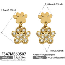 316L Stainless Steel 18K Gold PVD Four-leaf Clover Earrings - Four-leaf Clover Minimalist Modern Lightweight Wholesale Stainless Steel Jewelry - Sensitive Skin Friendly - Detail 1