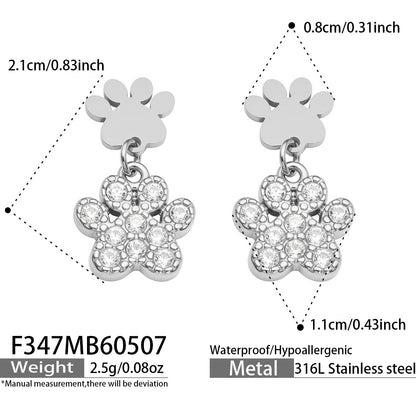 316L Stainless Steel 18K Gold PVD Four-leaf Clover Earrings - Four-leaf Clover Minimalist Modern Lightweight Wholesale Stainless Steel Jewelry - Sensitive Skin Friendly - Detail 16