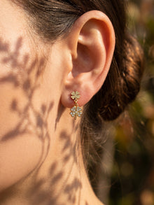 316L Stainless Steel 18K Gold PVD Four-leaf Clover Earrings - Four-leaf Clover Minimalist Modern Lightweight Wholesale Stainless Steel Jewelry - Sensitive Skin Friendly - Detail 6