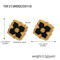 Gold Black Acrylic Earrings (TXF213) / Default