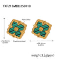 Gold Green Acrylic Earrings (TXF213) / Default