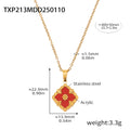 Gold Red Acrylic Necklace (TXP213) / Default