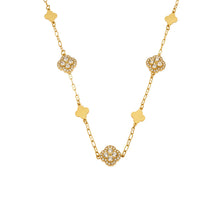 316L Stainless Steel 18K Gold PVD Four-Leaf Clover Flower Zircon Necklace Bracelet - Four-Leaf Clover Flower Zircon Wholesale Stainless Steel Jewelry - Sensitive Skin Friendly - Detail 4