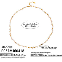 316L Stainless Steel 18K Gold PVD French Style Faux Pearl Necklace