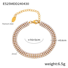 316L Stainless Steel 18K Gold PVD French Minimalist Full-Pavé Colorful Zircon Bracelet - French Minimalist, Full-Pavé Zircon, Colorful Zircon, White Zircon, Gold Plated, Steel Finish, Elegant Bracelet Wholesale Stainless Steel Jewelry - Sensitive Skin Friendly - Detail 12