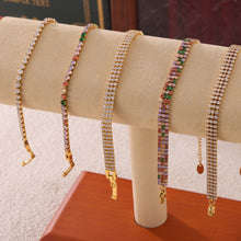 316L Stainless Steel 18K Gold PVD French Minimalist Full-Pavé Colorful Zircon Bracelet - French Minimalist, Full-Pavé Zircon, Colorful Zircon, White Zircon, Gold Plated, Steel Finish, Elegant Bracelet Wholesale Stainless Steel Jewelry - Sensitive Skin Friendly - Detail 2
