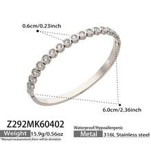 316L Stainless Steel 18K Gold PVD Full Pave 5A Zircon Bangle - Elegant Gold Bangle, Pave Zircon, Modern, Luxury, Dazzling Wholesale Stainless Steel Jewelry - Sensitive Skin Friendly - Detail 14