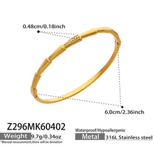 316L Stainless Steel 18K Gold PVD Full Pave 5A Zircon Bangle - Elegant Gold Bangle, Pave Zircon, Modern, Luxury, Dazzling Wholesale Stainless Steel Jewelry - Sensitive Skin Friendly - Detail 17