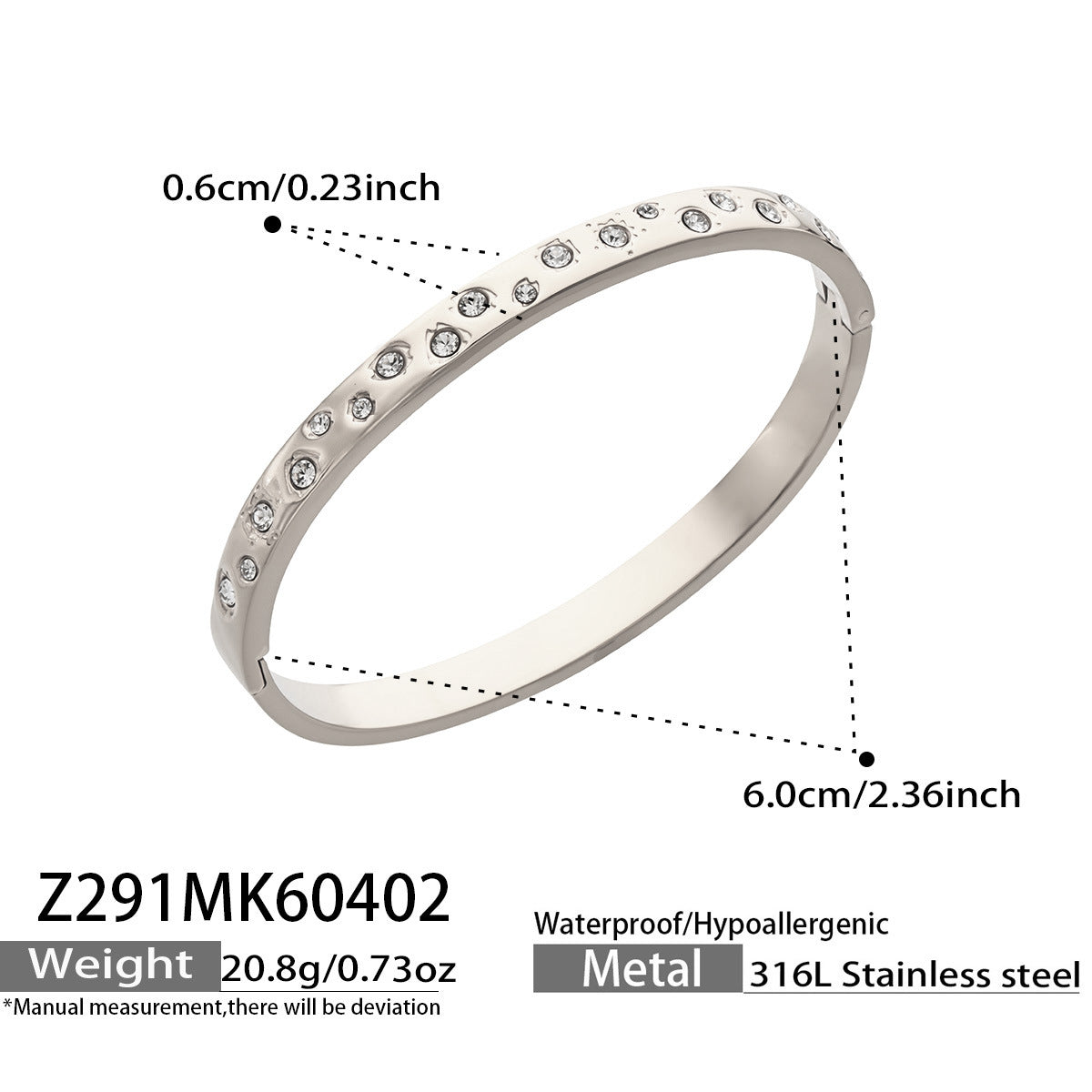 316L Stainless Steel 18K Gold PVD Full Pave 5A Zircon Bangle - Elegant Gold Bangle, Pave Zircon, Modern, Luxury, Dazzling Wholesale Stainless Steel Jewelry - Sensitive Skin Friendly - Detail 20